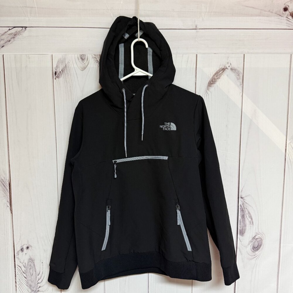 The North Face Tekno Pullover‎ Womens M Black Soft-Shell Hoodie EUC